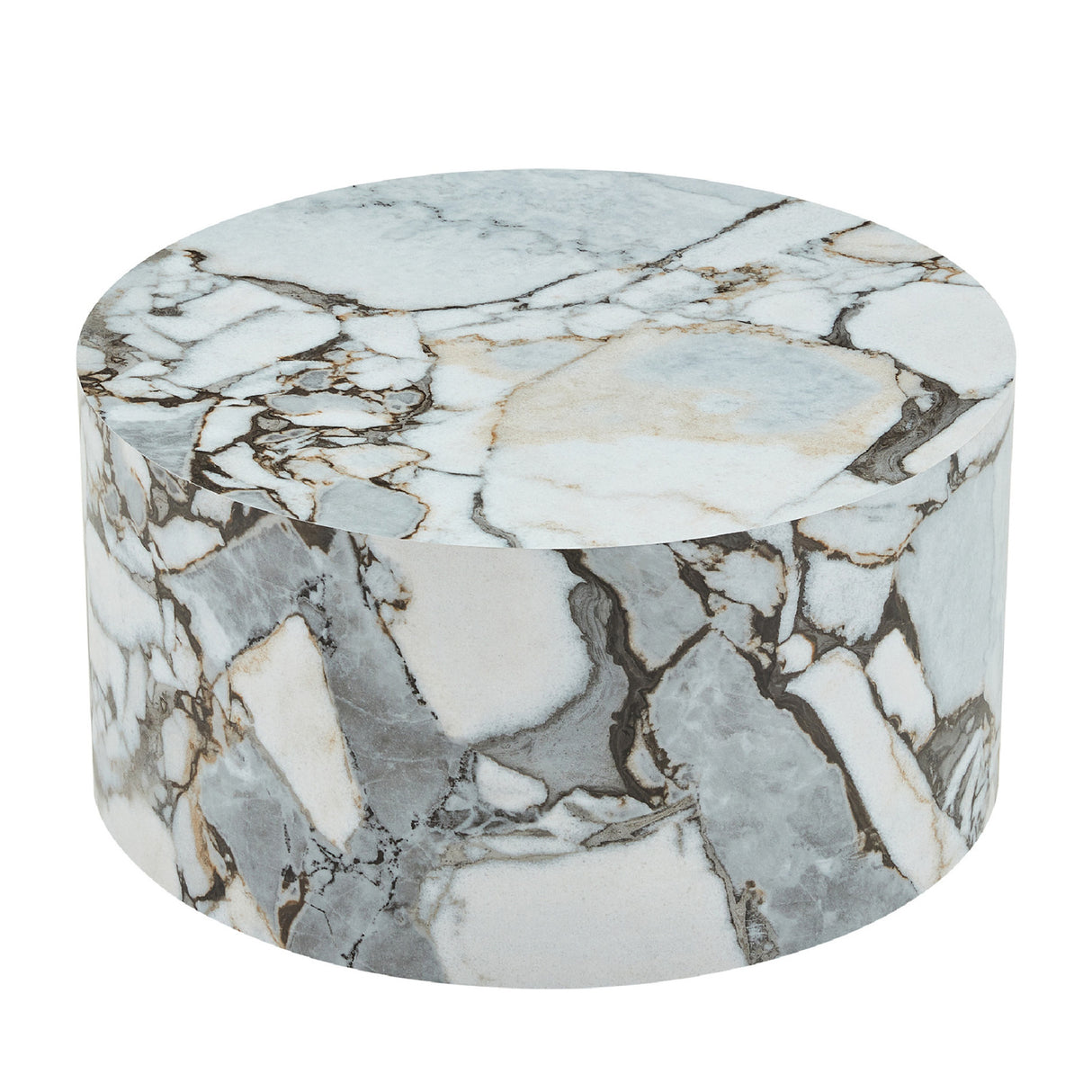 White Marble Cylindrical Coffee Table | OROA