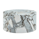 White Marble Cylindrical Coffee Table | OROA