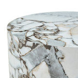 White Marble Cylindrical Coffee Table | OROA