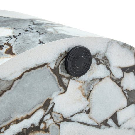 White Marble Cylindrical Coffee Table | OROA