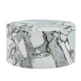 White Marble Cylindrical Coffee Table | OROA