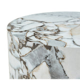 White Marble Cylindrical Coffee Table | OROA