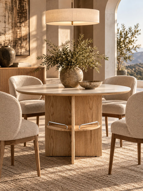 Modern European furniture - White Medieval Style Round Dining Table - www.oroa.com