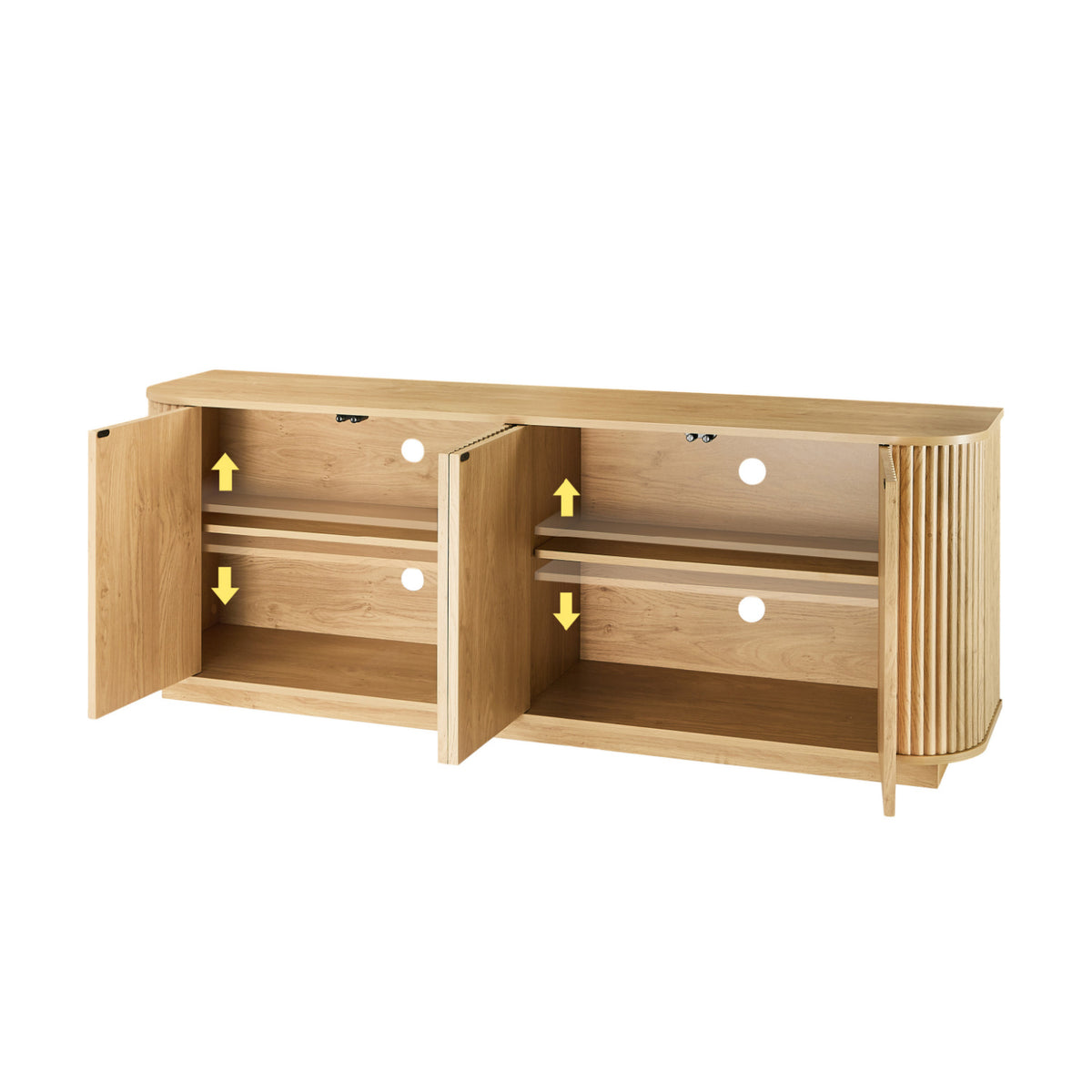 Modern European furniture - Wooden Vertical Striped Sideboard - www.oroa.com