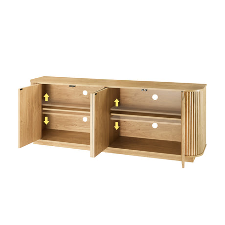 Modern European furniture - Wooden Vertical Striped Sideboard - www.oroa.com