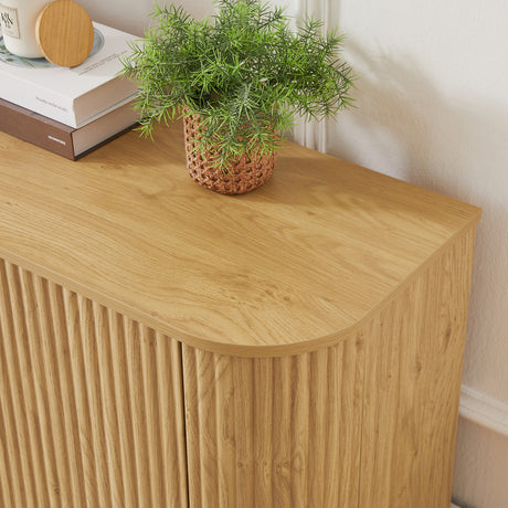 Modern European furniture - Wooden Vertical Striped Sideboard - www.oroa.com