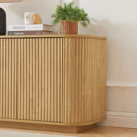 Modern European furniture - Wooden Vertical Striped Sideboard - www.oroa.com