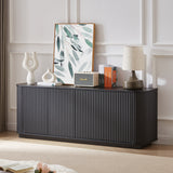 Black Striped Wooden Sideboard | OROA