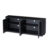 Black Striped Wooden Sideboard | OROA
