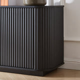 Black Striped Wooden Sideboard | OROA