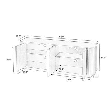 Black Striped Wooden Sideboard | OROA