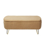 Camel Upholstered Storage Bench | OROA