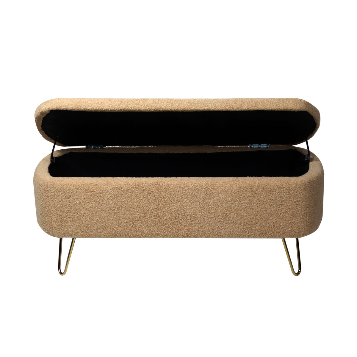 Camel Upholstered Storage Bench | OROA