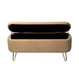 Camel Upholstered Storage Bench | OROA