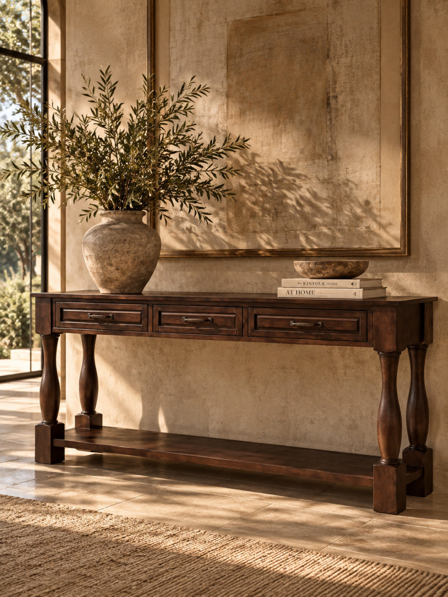 Espresso Wood Console Table | OROA