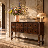 Espresso 4-Drawer Wooden Console Table by OROA