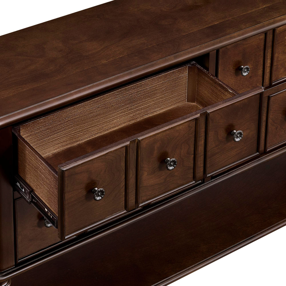 Espresso 4-Drawer Wooden Console Table by OROA