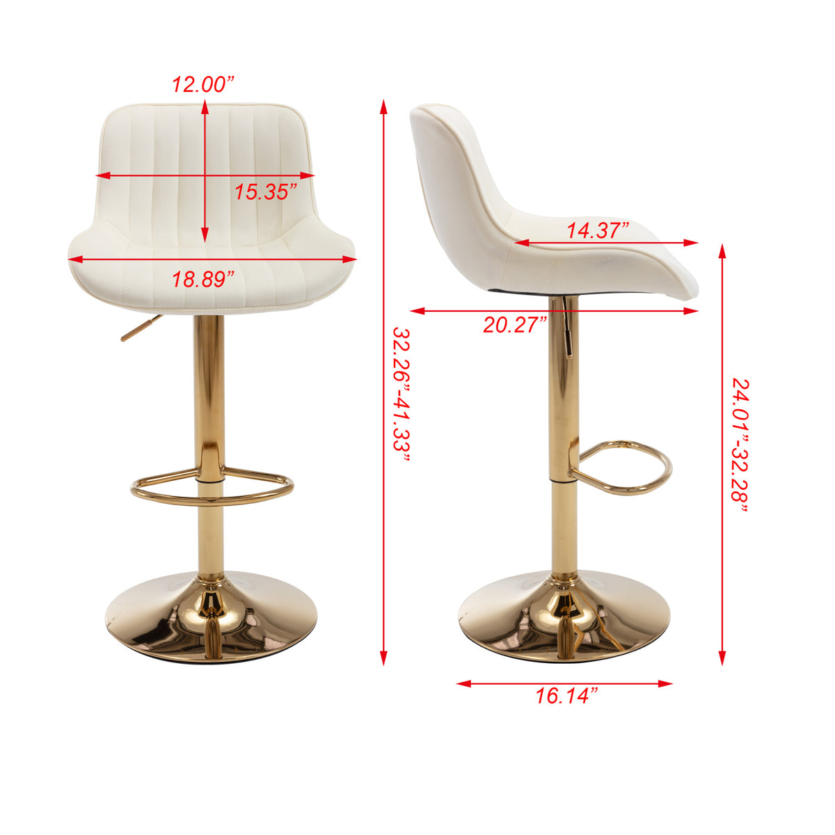 Modern European furniture - Velvet Uphostered Swivel Barstools (2) - www.oroa.com