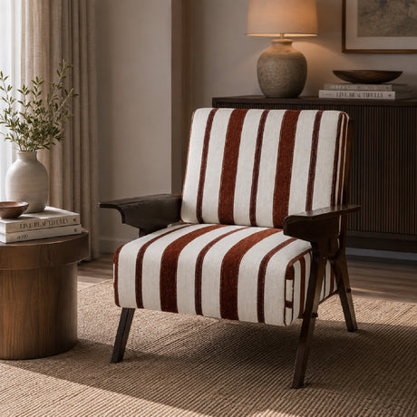 Modern Stripe Solid Wood Armchair | OROA
