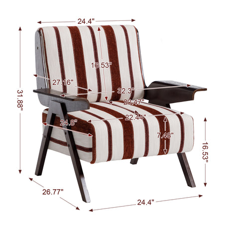 Modern Stripe Solid Wood Armchair | OROA