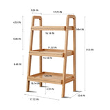 3-Tier Beech Wood Ladder Bookcase | OROA