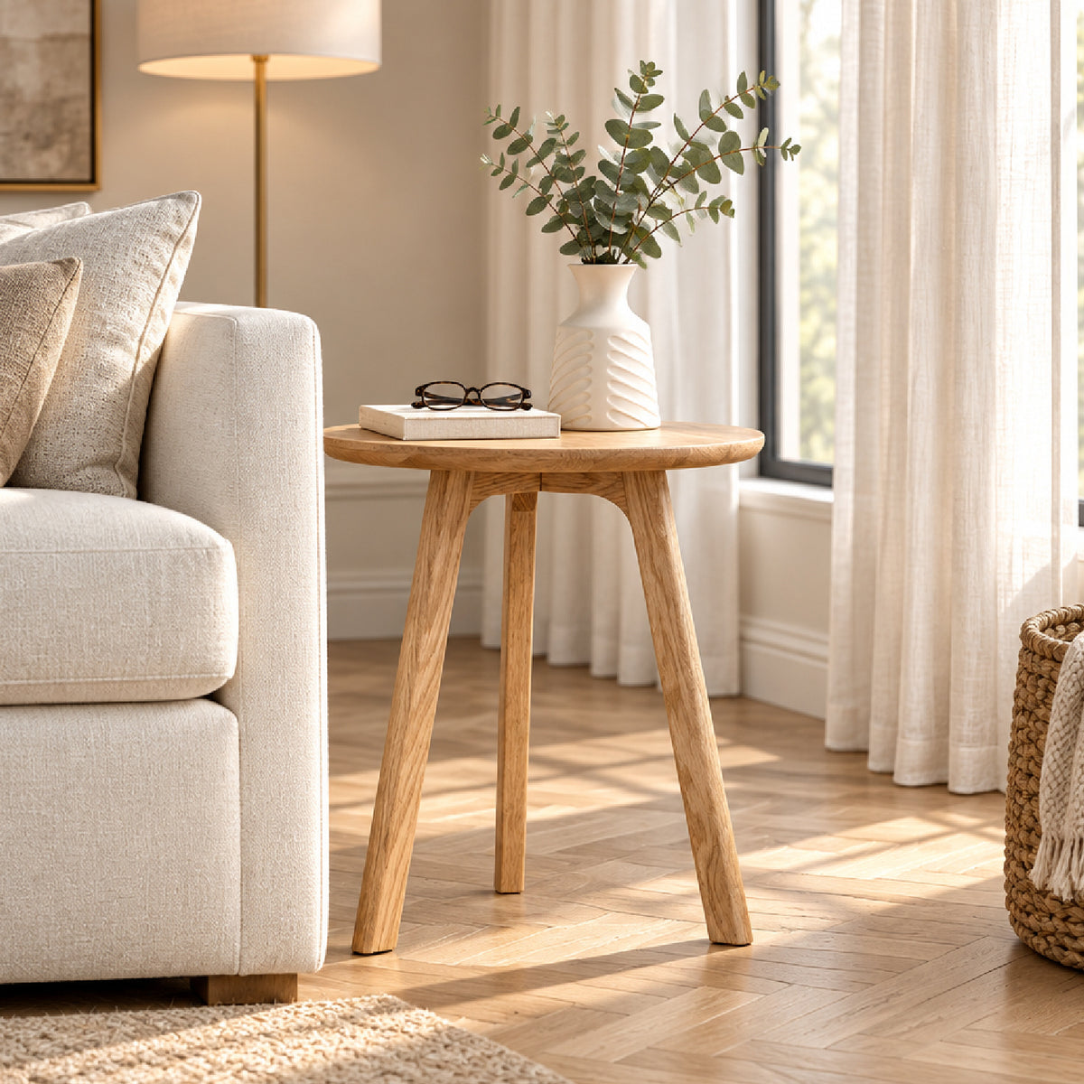 Modern European furniture - Round Wooden End Table - www.oroa.com