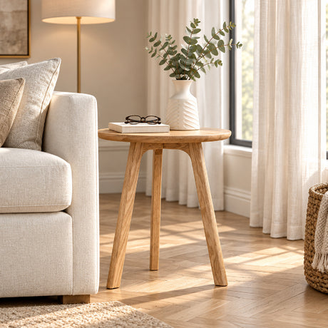 Modern European furniture - Round Wooden End Table - www.oroa.com