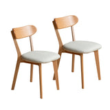 Modern European furniture - Oak Wood Natural Dining Chairs (2) - www.oroa.com