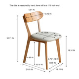 Modern European furniture - Oak Wood Natural Dining Chairs (2) - www.oroa.com