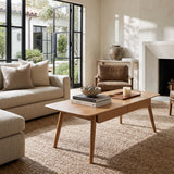 Modern European furniture - Natural Oak Wood Coffee Table - www.oroa.com