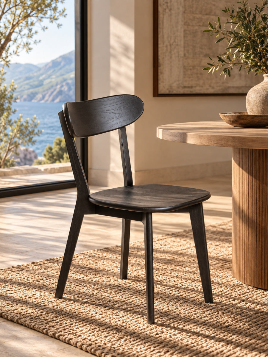 Modern European furniture - Black Oak Dining Chair - www.oroa.com