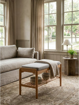 Modern European furniture - Natural Mid-Century Modern Storage Bench- www.oroa.com