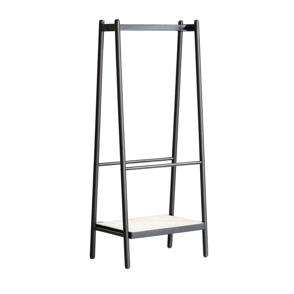 Black Oak Wood Cloth Hanger Rack | OROA