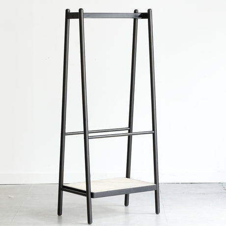 Black Oak Wood Cloth Hanger Rack | OROA