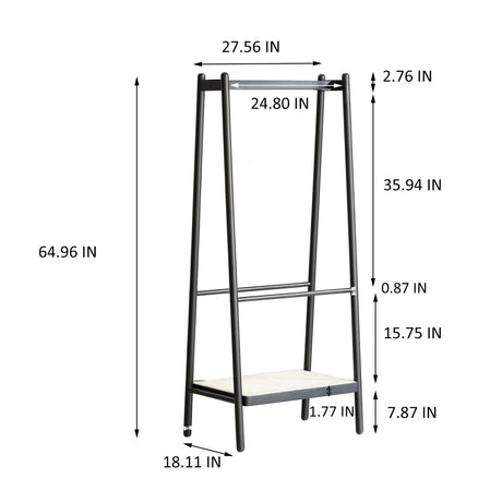 Black Oak Wood Cloth Hanger Rack | OROA