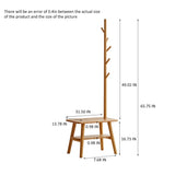 Natural Solid Wood Shoe Stool With Cloth Hanger | OROA