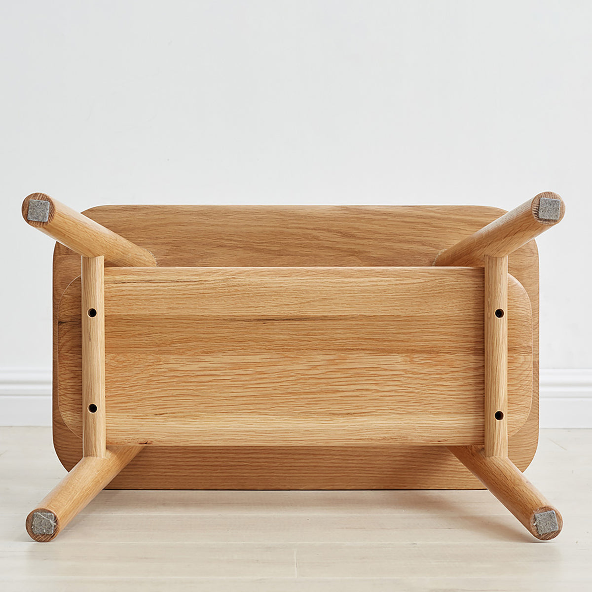 Natural Solid Wood Shoe Stool With Cloth Hanger | OROA