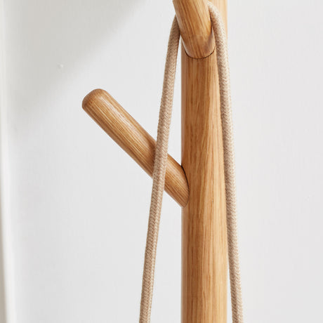 Natural Solid Wood Shoe Stool With Cloth Hanger | OROA