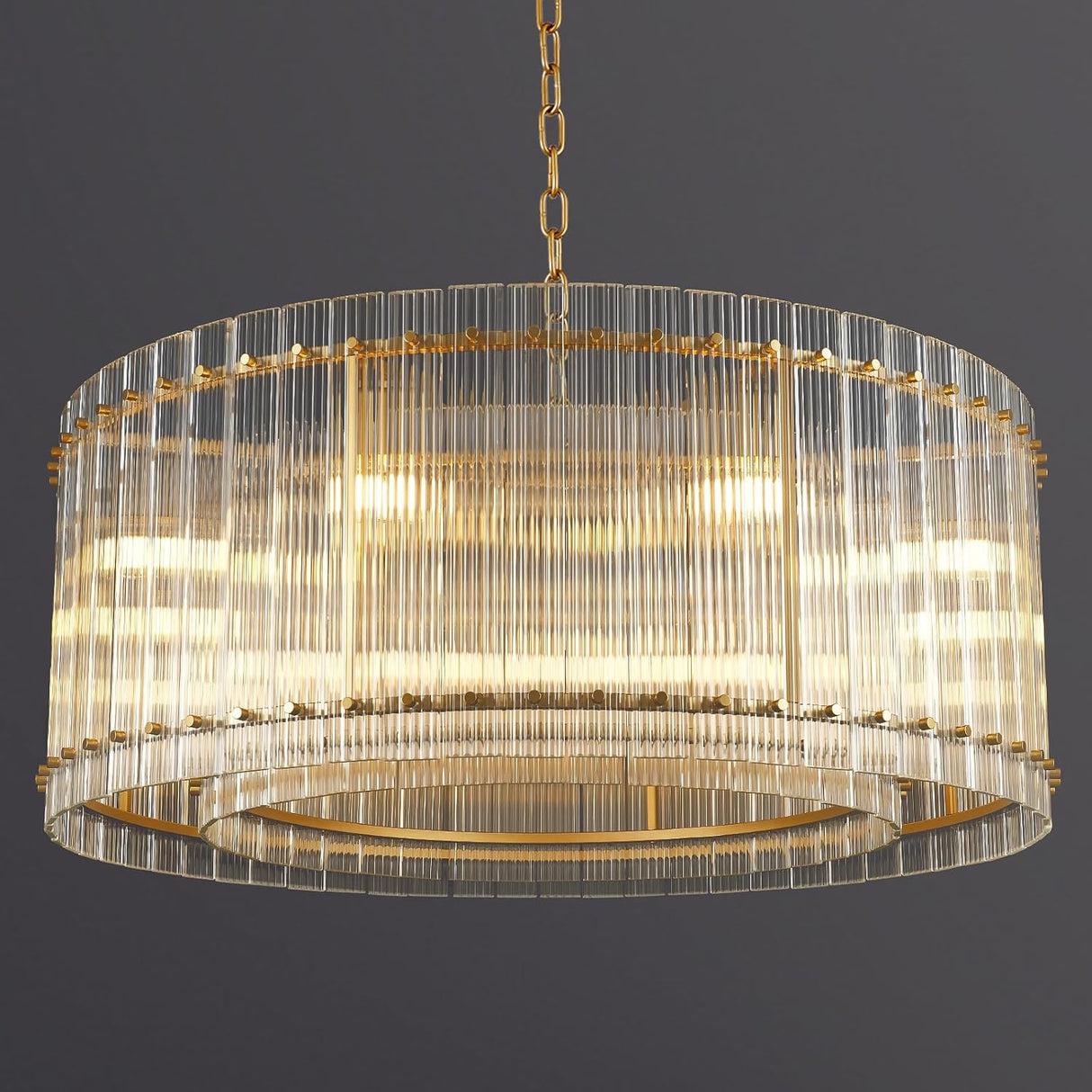 Modern European furniture - 37" Gold Water Ripple Glass Chandelier - www.oroa.com