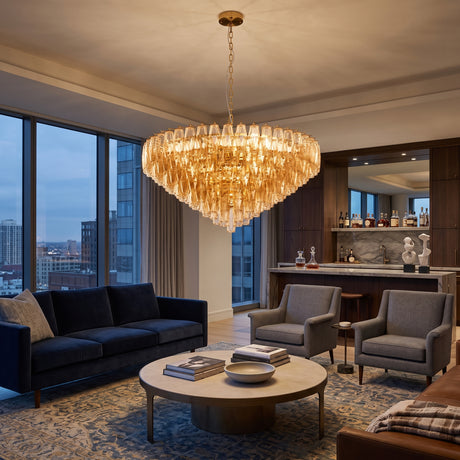 14-Light Gold Modern Round Chandelier | OROA