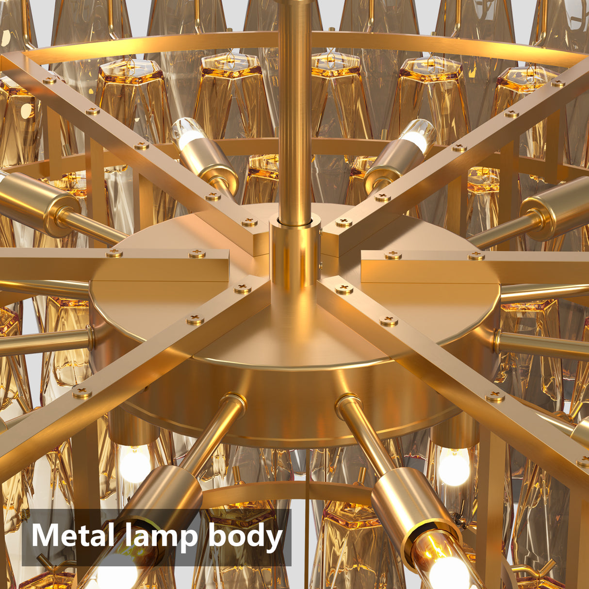 14-Light Gold Modern Round Chandelier | OROA
