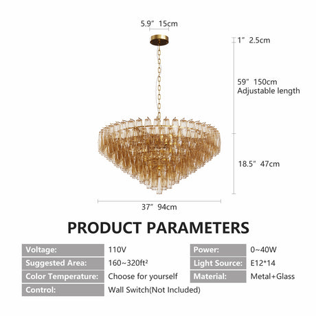 14-Light Gold Modern Round Chandelier | OROA