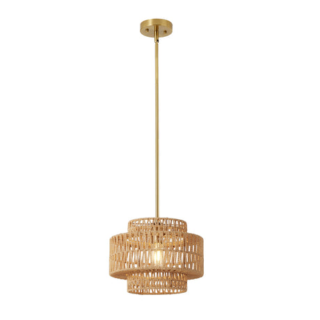 1-Light Hand Woven Pendant Light - OROA - view 1