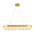 Modern European furniture - Rectangular Alabaster Chandelier with Gold Frame - www.oroa.com