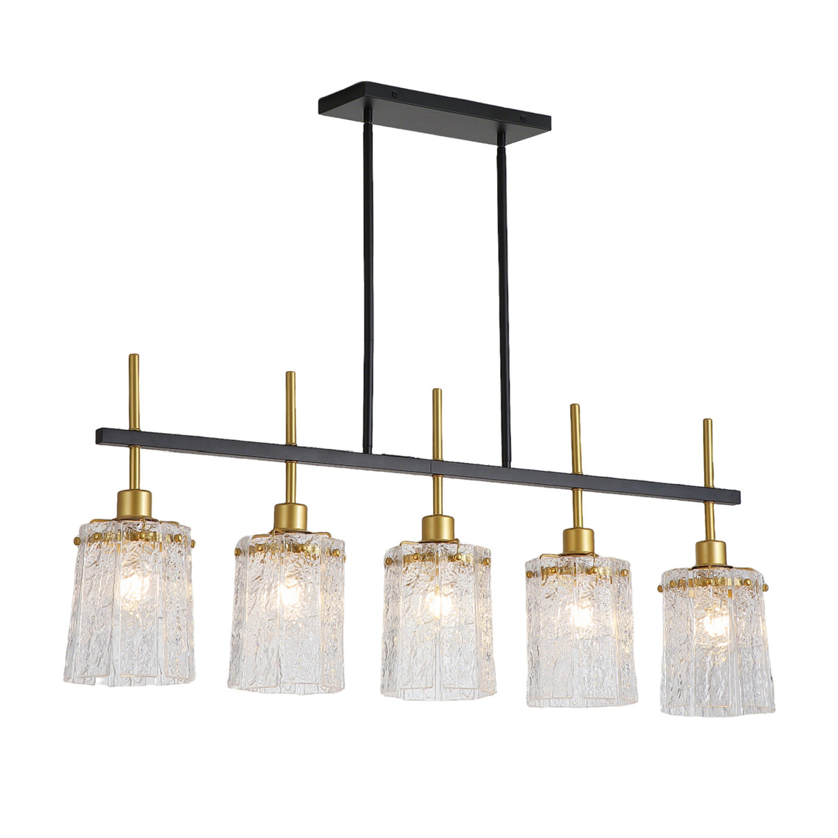 Modern European furniture - Modern Farmhouse 5-Light Chandelier with Glass Pendant - www.oroa.com