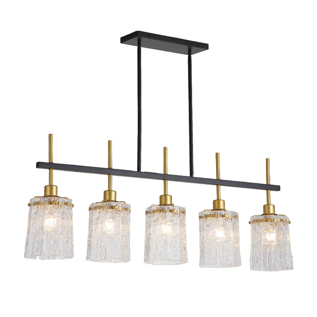 Modern European furniture - Modern Farmhouse 5-Light Chandelier with Glass Pendant - www.oroa.com