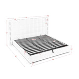 Chenille Wingback Upholstered King Bed Frame | OROA
