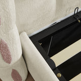 Queen Chenille Wingback Upholstered Gas Lift Bed | OROA