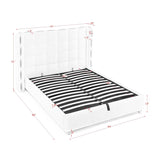 Queen Chenille Wingback Upholstered Gas Lift Bed | OROA