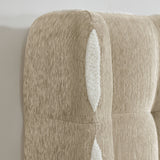 Queen Chenille Wingback Upholstered Gas Lift Bed | OROA